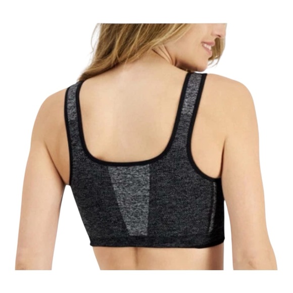 NWT ID Ideology Women's Colorblocked Seamless Bra, Deep Black Size Small - Picture 2 of 3